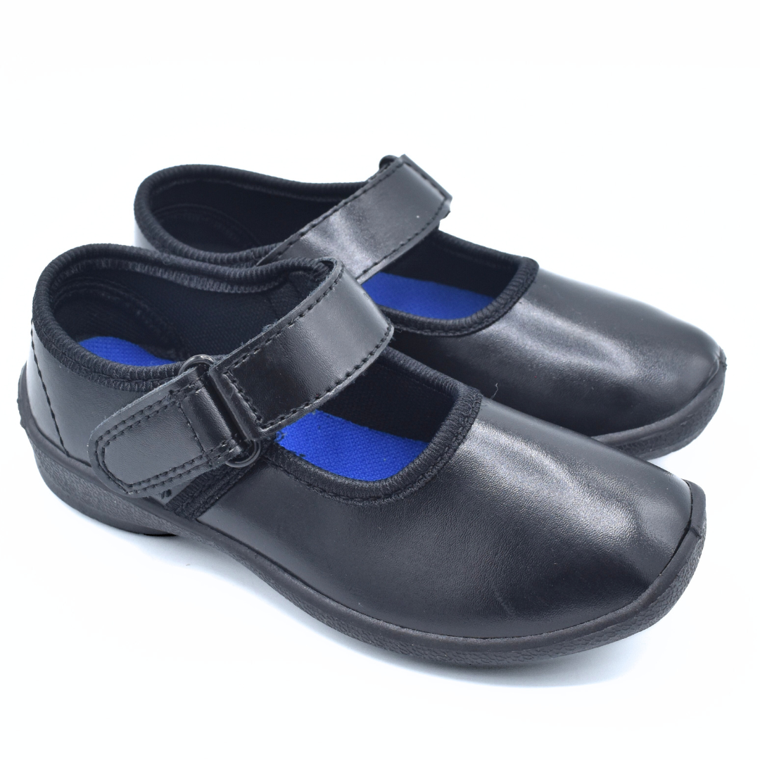 Girls Butterfly Strap School Shoes