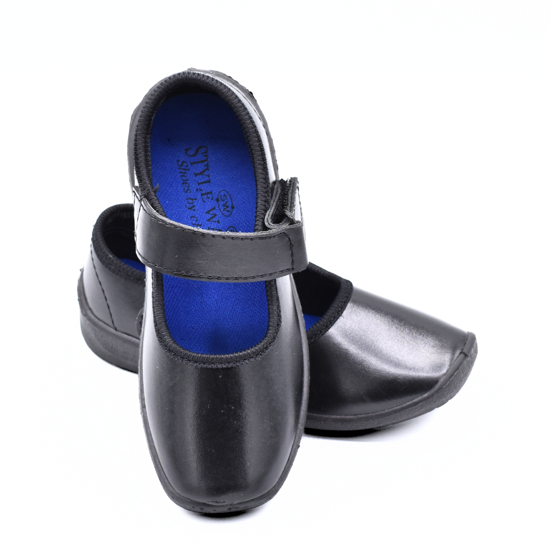 Girls Butterfly Strap School Shoes