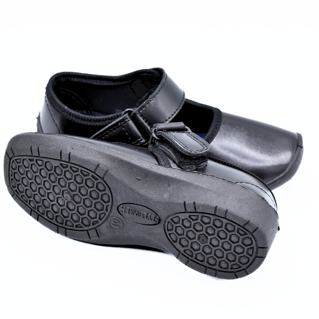 Girls Butterfly Strap School Shoes