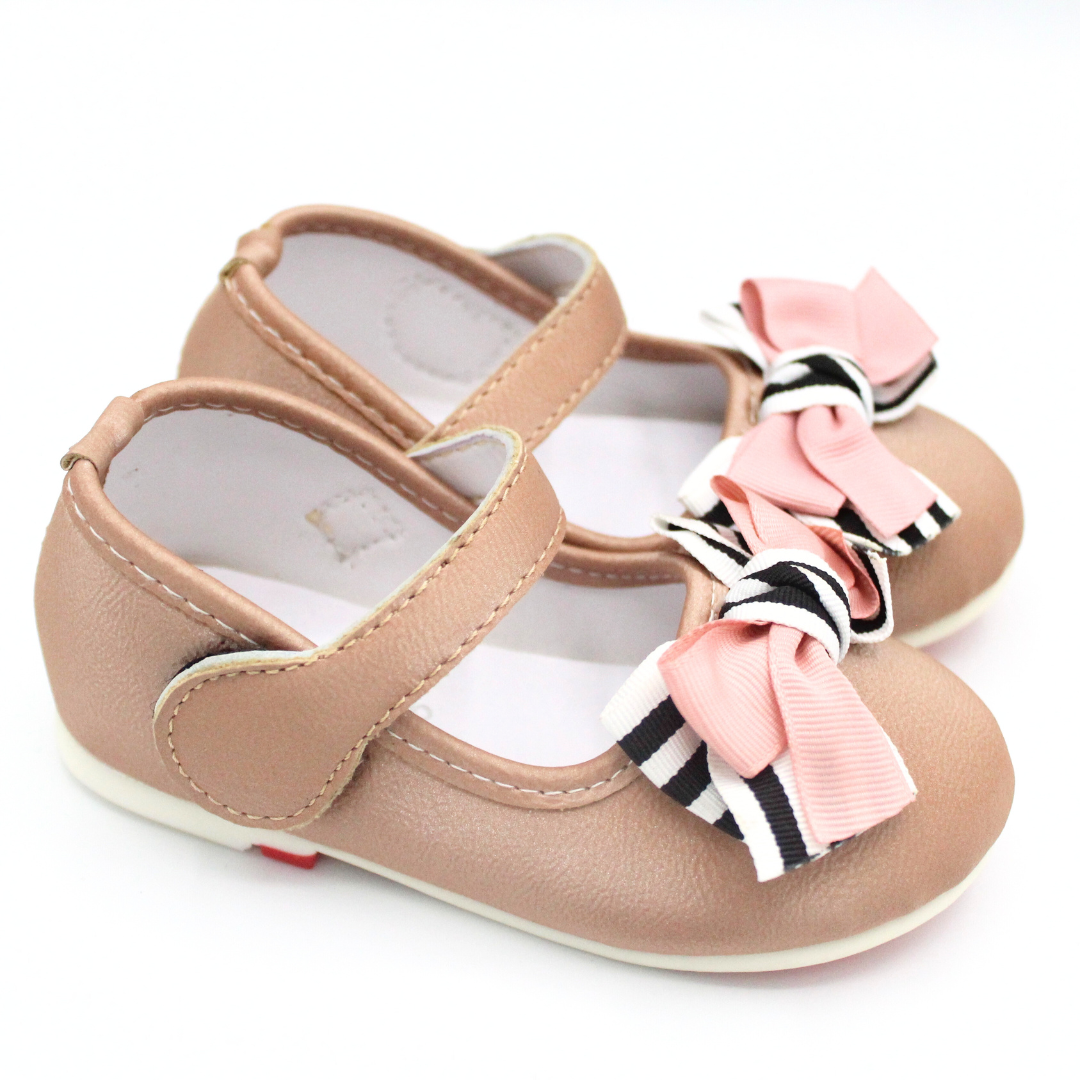 Stripy Bow Pumps