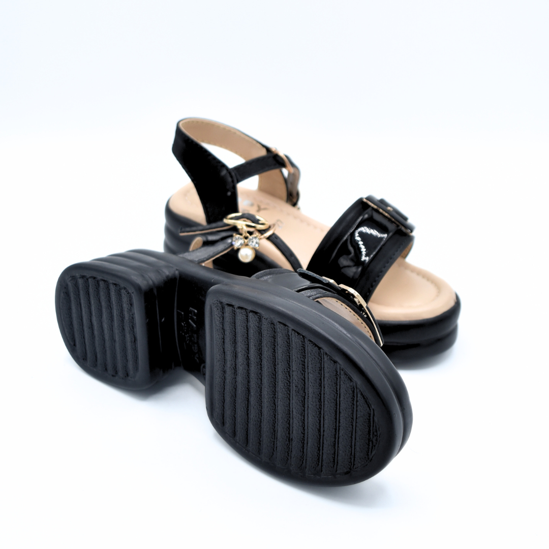 Glossy Buckle Sandals