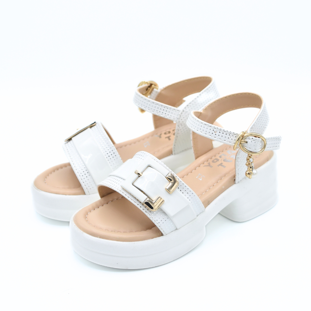 Glossy Buckle Sandals