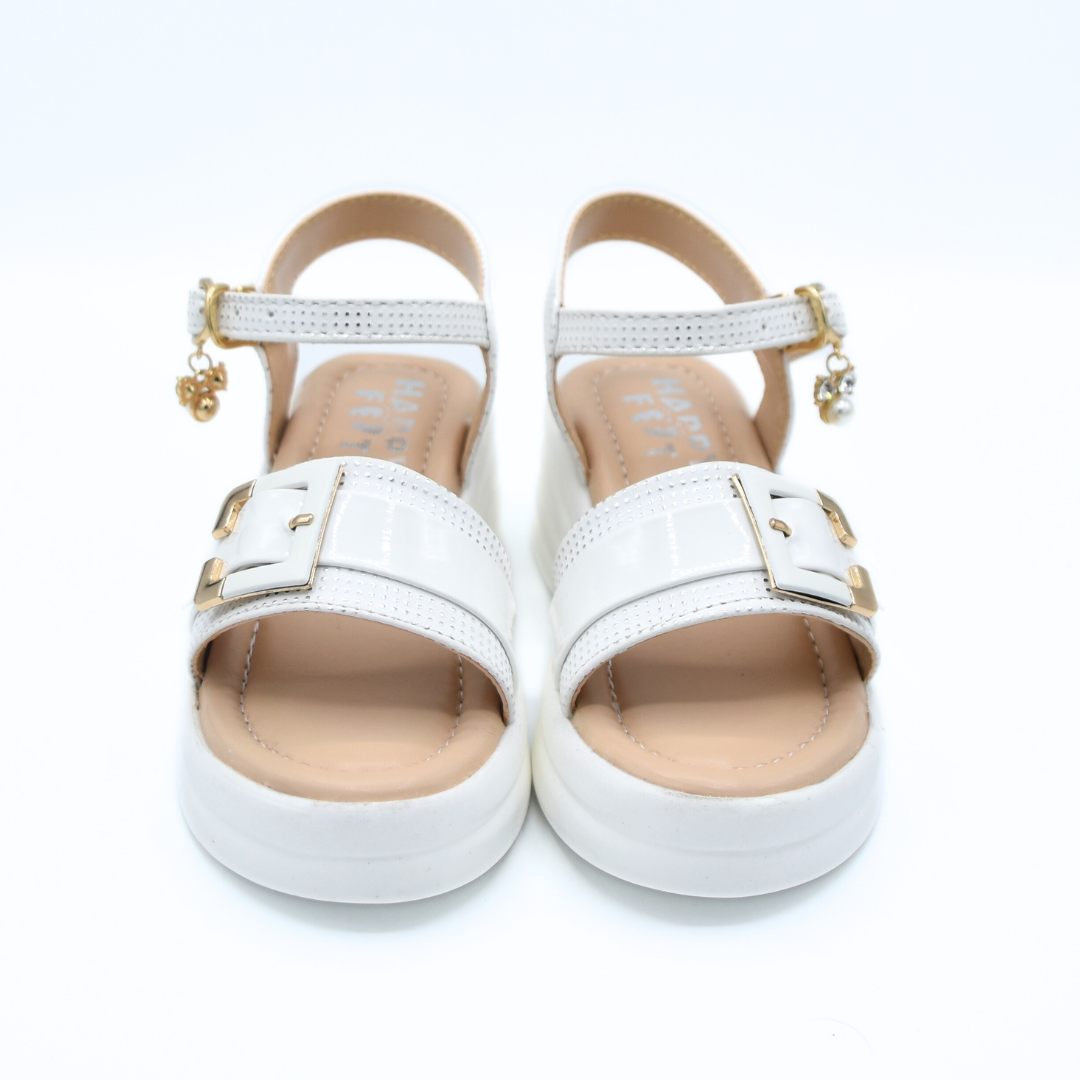 Glossy Buckle Sandals