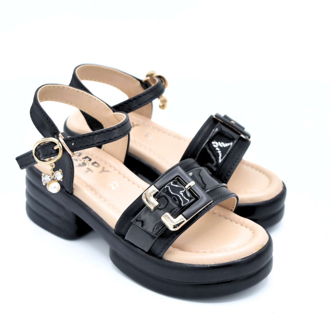 Glossy Buckle Sandals