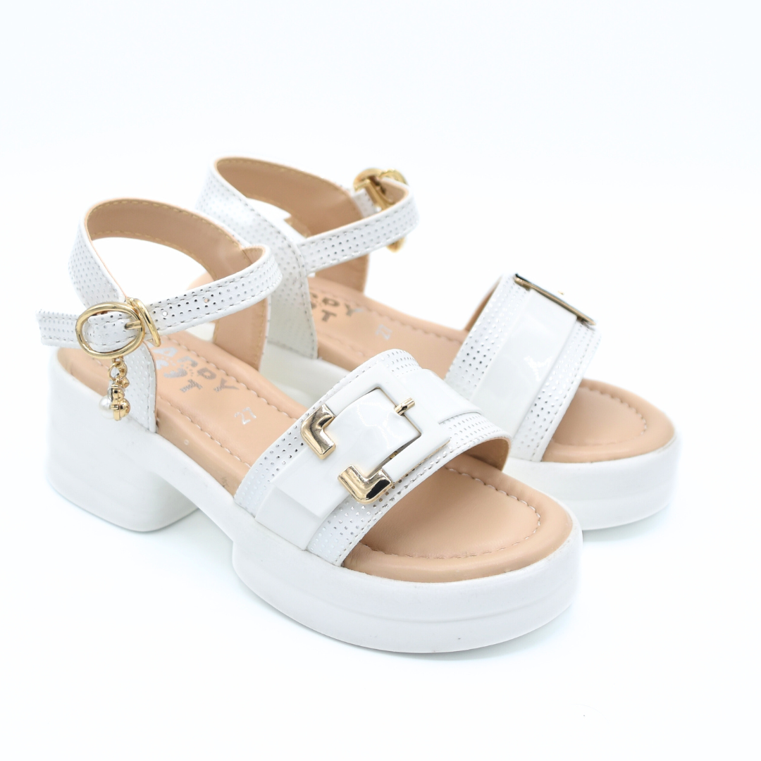 Glossy Buckle Sandals