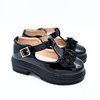 Midnight Flower Mary Janes