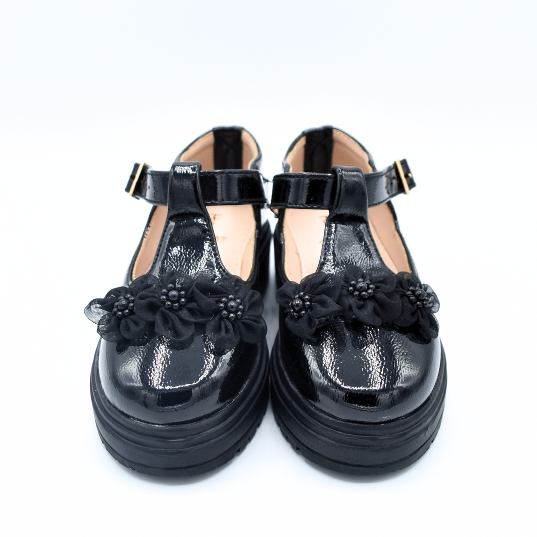 Midnight Flower Mary Janes