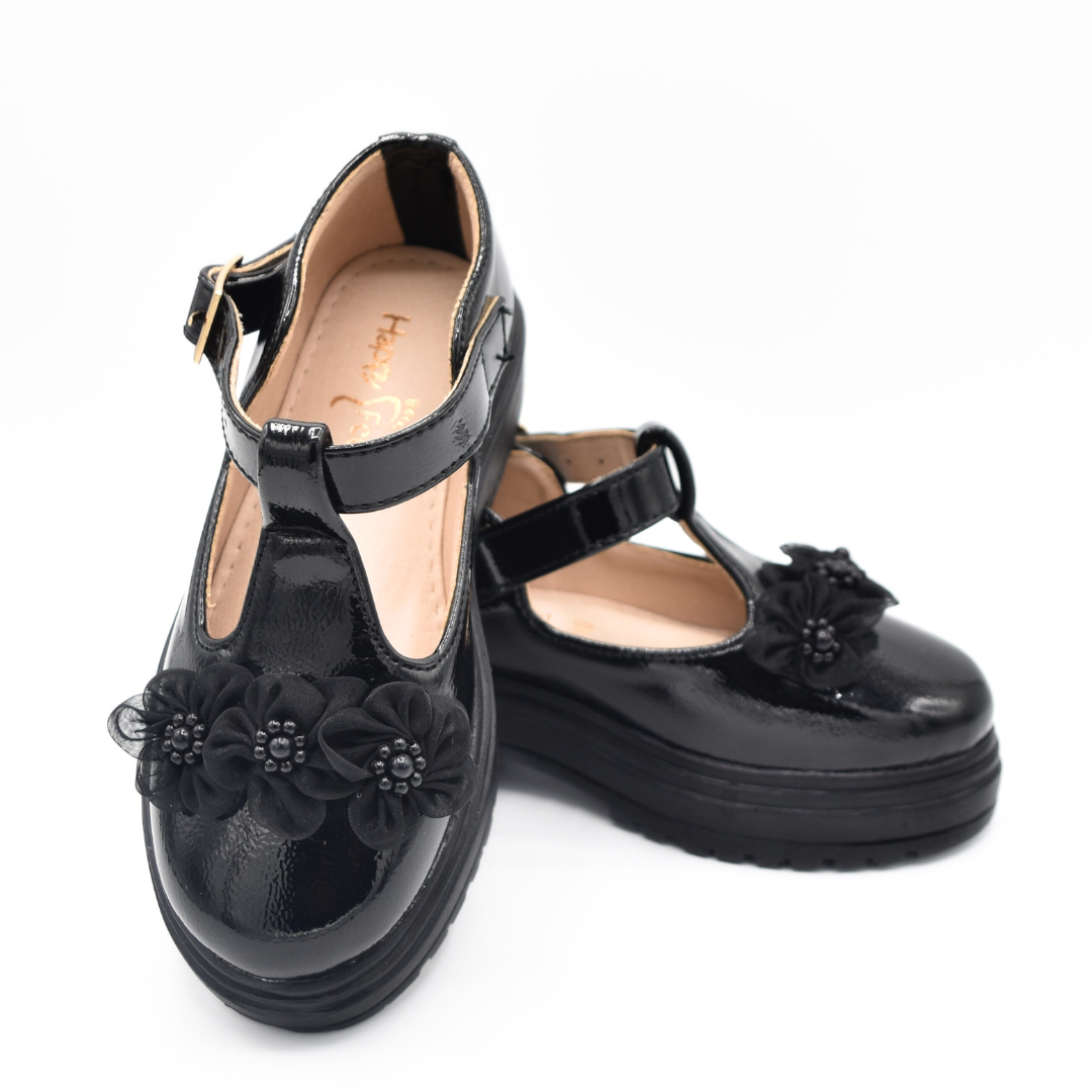 Midnight Flower Mary Janes