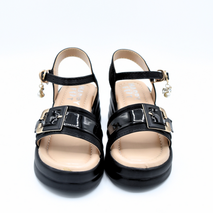 Glossy Buckle Sandals