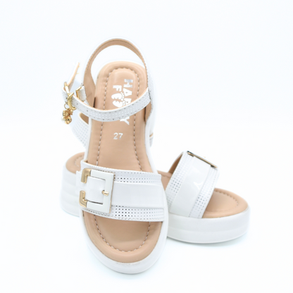 Glossy Buckle Sandals